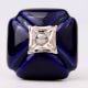 Navy Blue Handmade Ceramic Square Cabinet Knob